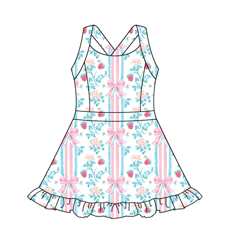 GSD2563 Baby Girls Active Wear Strawberry Yoga Dress Preorder