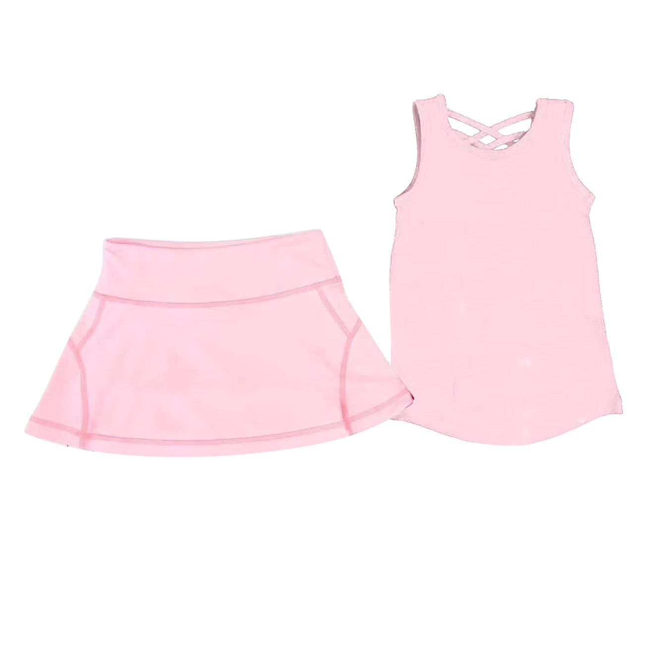 GSD2652 Baby Girls Pink Tank Tip Yoga Skort Set Preorder