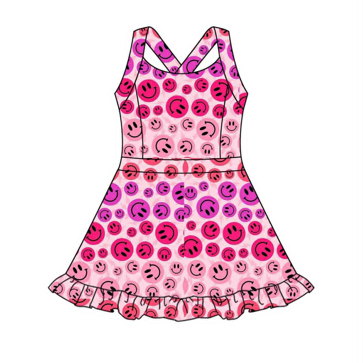 GSD2656 Baby Girls Happy Face Yoga Dress Preorder
