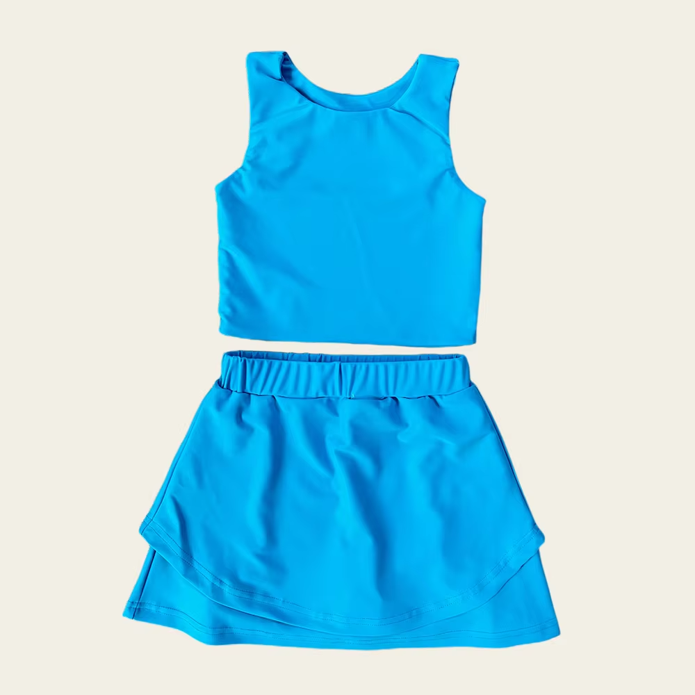 GSD2659 Baby Girls Blue Sleeveless Tank Top Skort Set Preorder