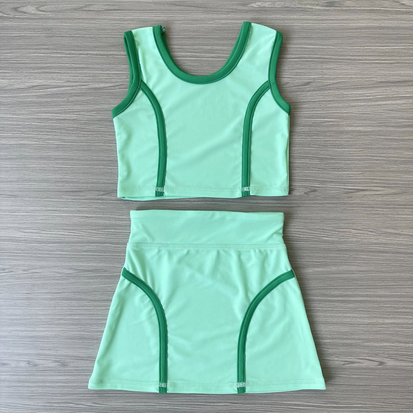GSD2671 Baby Girls Light Green Sleeveless Tank Top Skort Set Preorder