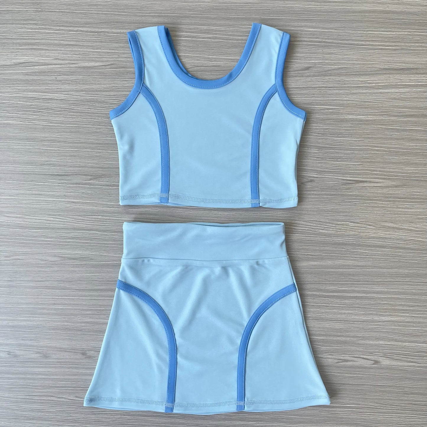 GSD2674 Baby Girls Light Blue Sleeveless Tank Top Skort Set Preorder