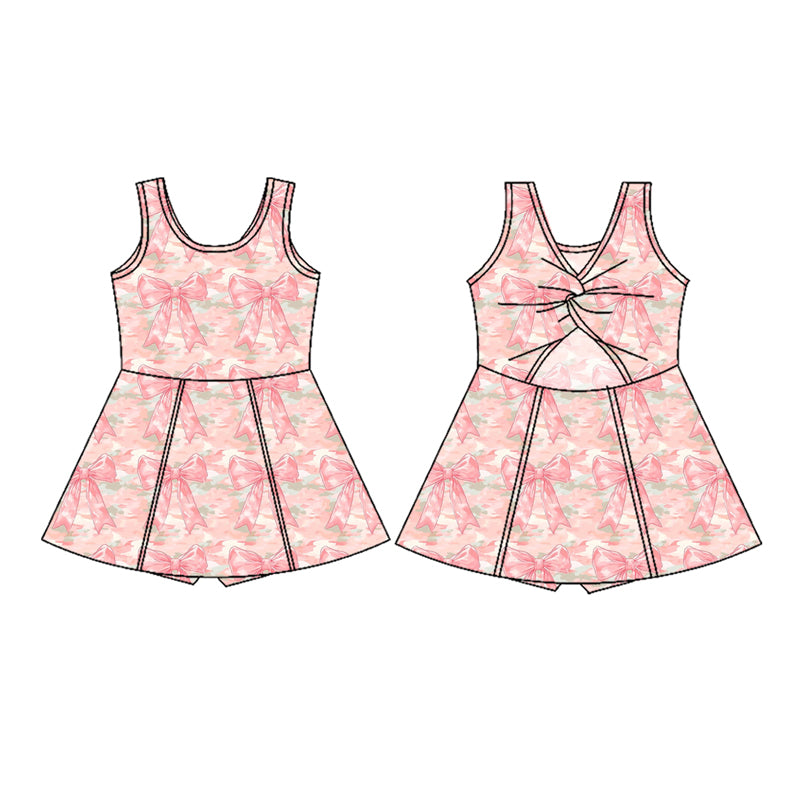 GSD2699 Baby Girls Pink Bow Sleeveless Yoga Dress preorder