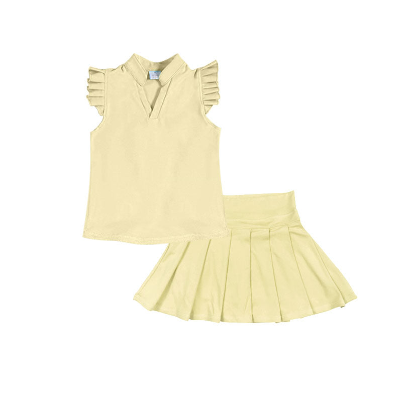 GSD3205 Baby Girls Light Yellow Active Skirt Set Preorder