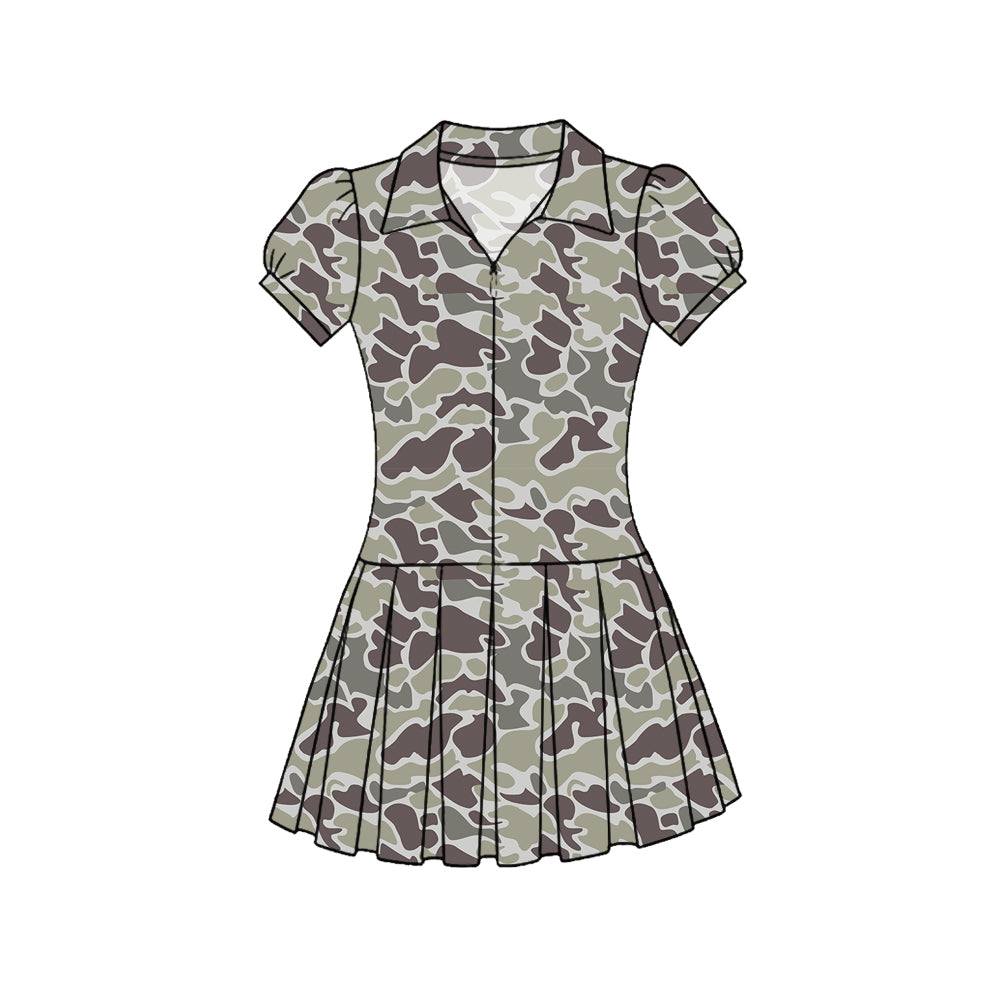 GSD3214 Baby Girls camo Short Sleeve Active Dress Preorder