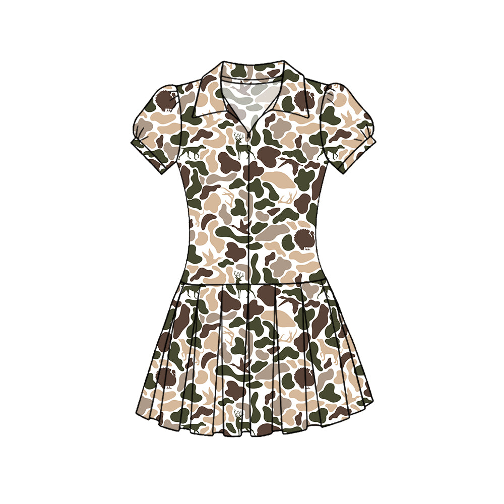 GSD3219 Baby Girls camo Short Sleeve Active Dress Preorder