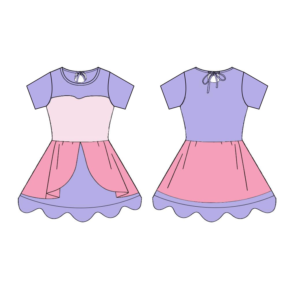 GSD3259 Baby girls Violet Pink princess active dress preorder