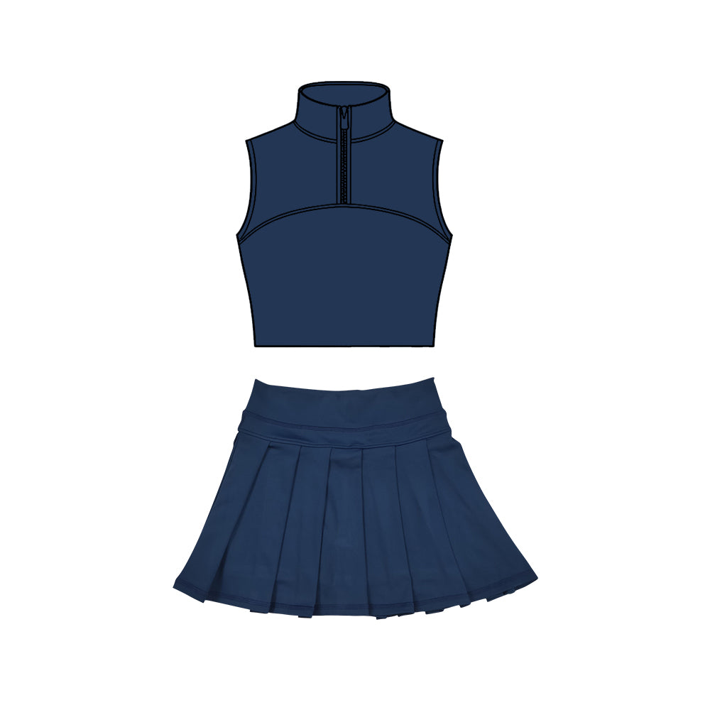 GSD3290 Baby Girls navy Pullover Top With Skirt Active Set Preorder