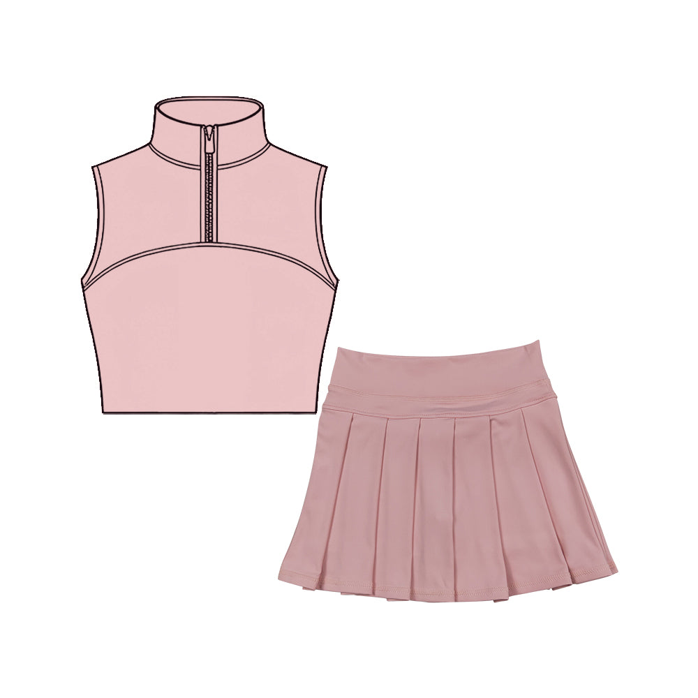 GSD3293 Baby Girls Pink Pullover Top With Skirt Active Set Preorder