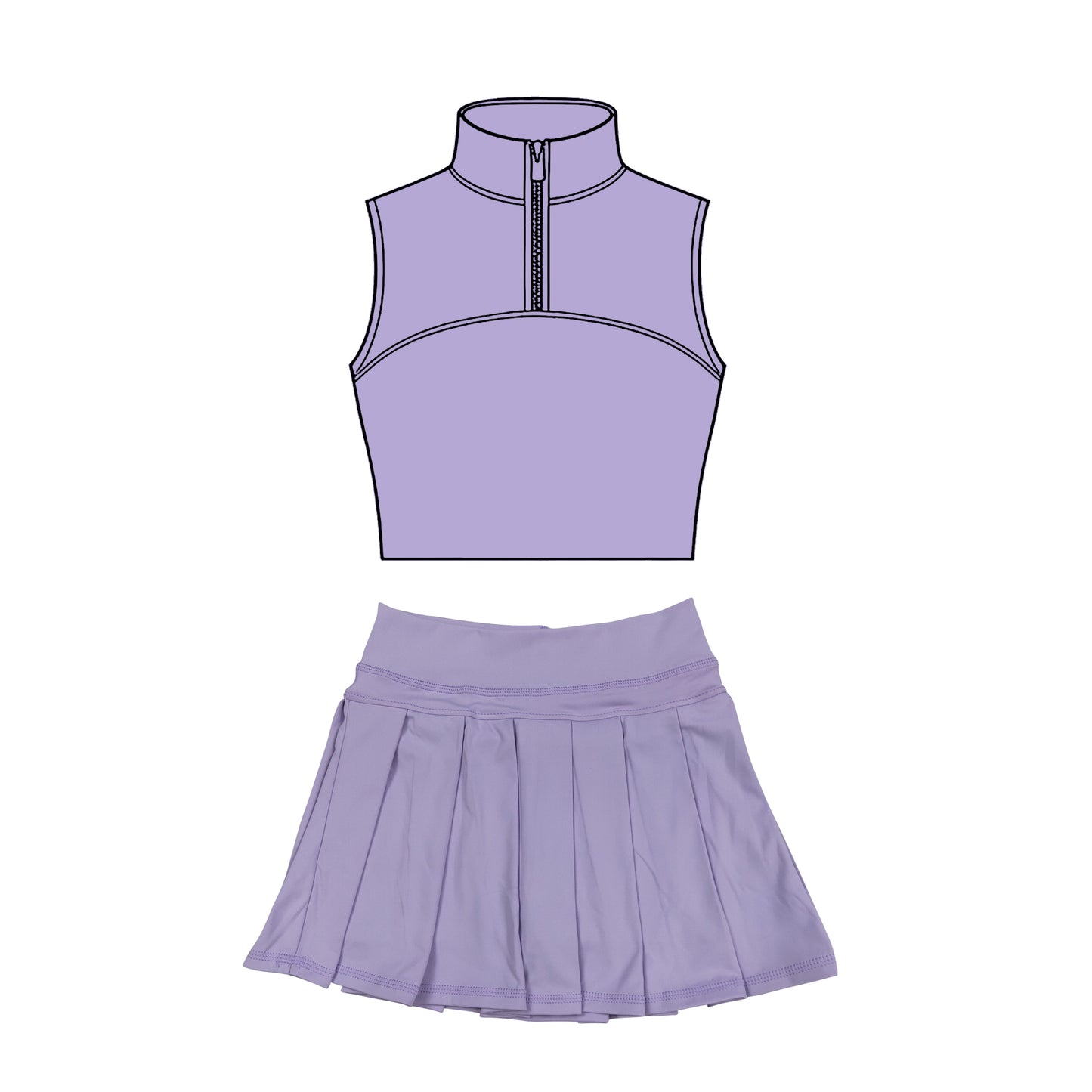 GSD3300 Baby Girls Violet Pullover Top With Skirt Active Set Preorder