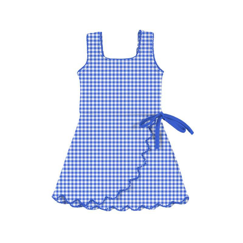 GSD3427 Baby Girls Dark GIngham Sleeveless Active Dress Preorder