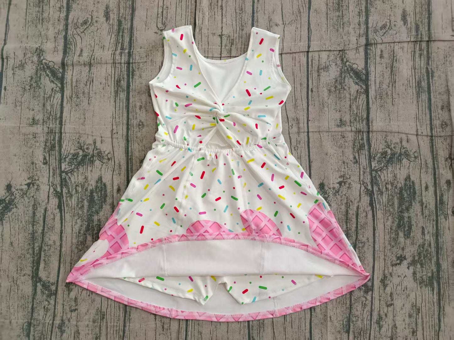 GSD3594 Baby Girls Sleeveless Ice Cream Active Dress In Production