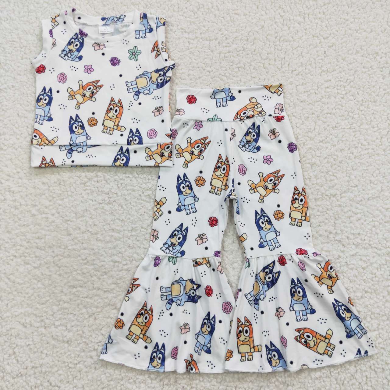 Baby Girls Boutique Clothes Set Cartoon Dog Outfit