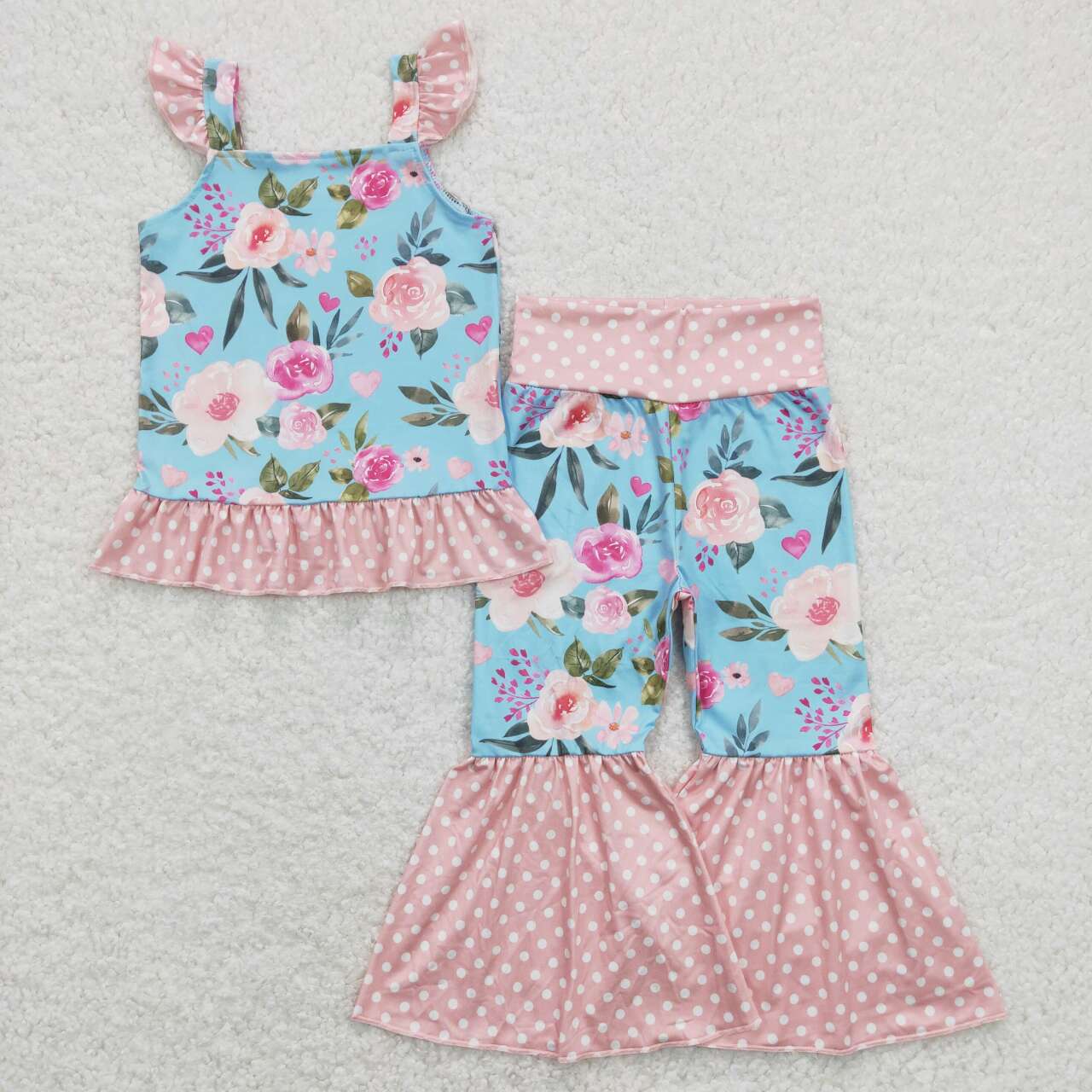 Baby Girls Floral Bell Bottom Pants Set