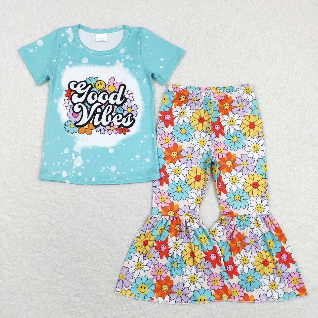 Baby Girls Good Vibes Bell Bottom Pants Outfit