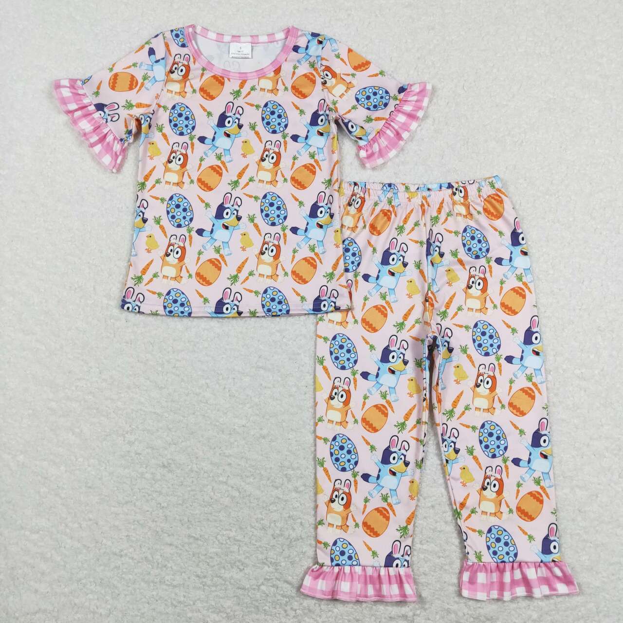 Baby Sibling Cartoon Dog Easter Pajama Set