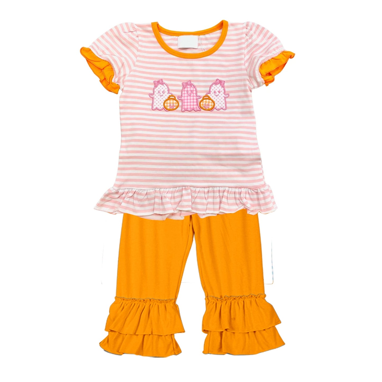 GSPO1646 Cute Ghost Pumpkin Orange Pants Girls Outfit Preorder