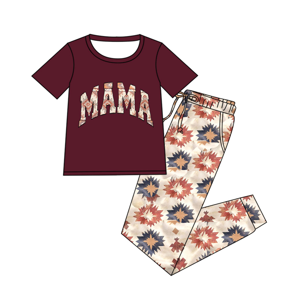 GSPO2253 Mama Western Aztec pants Set Preorder