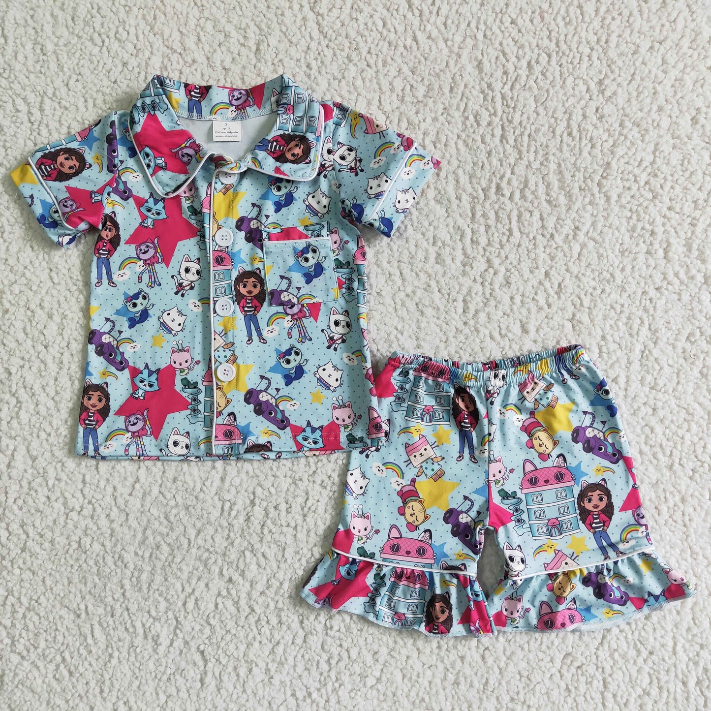 Kids Girls Summer Cartoon Pajamas Se On Sale