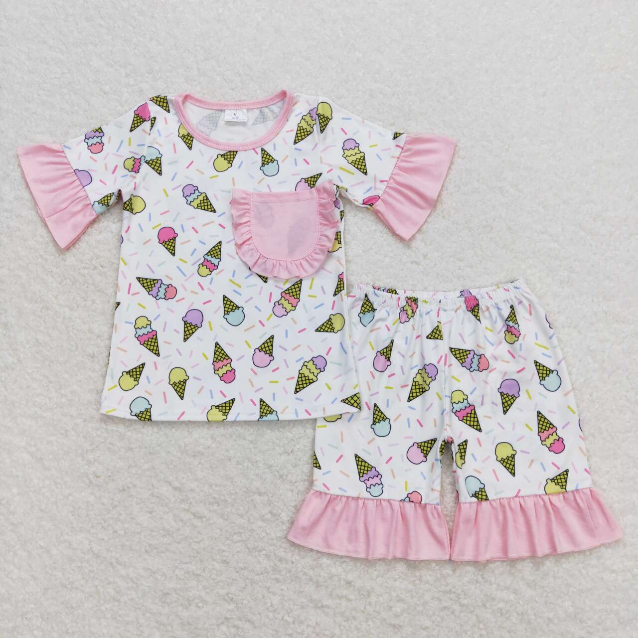 Summer Baby Girls Boys Sibling Ice cream Pajama Set
