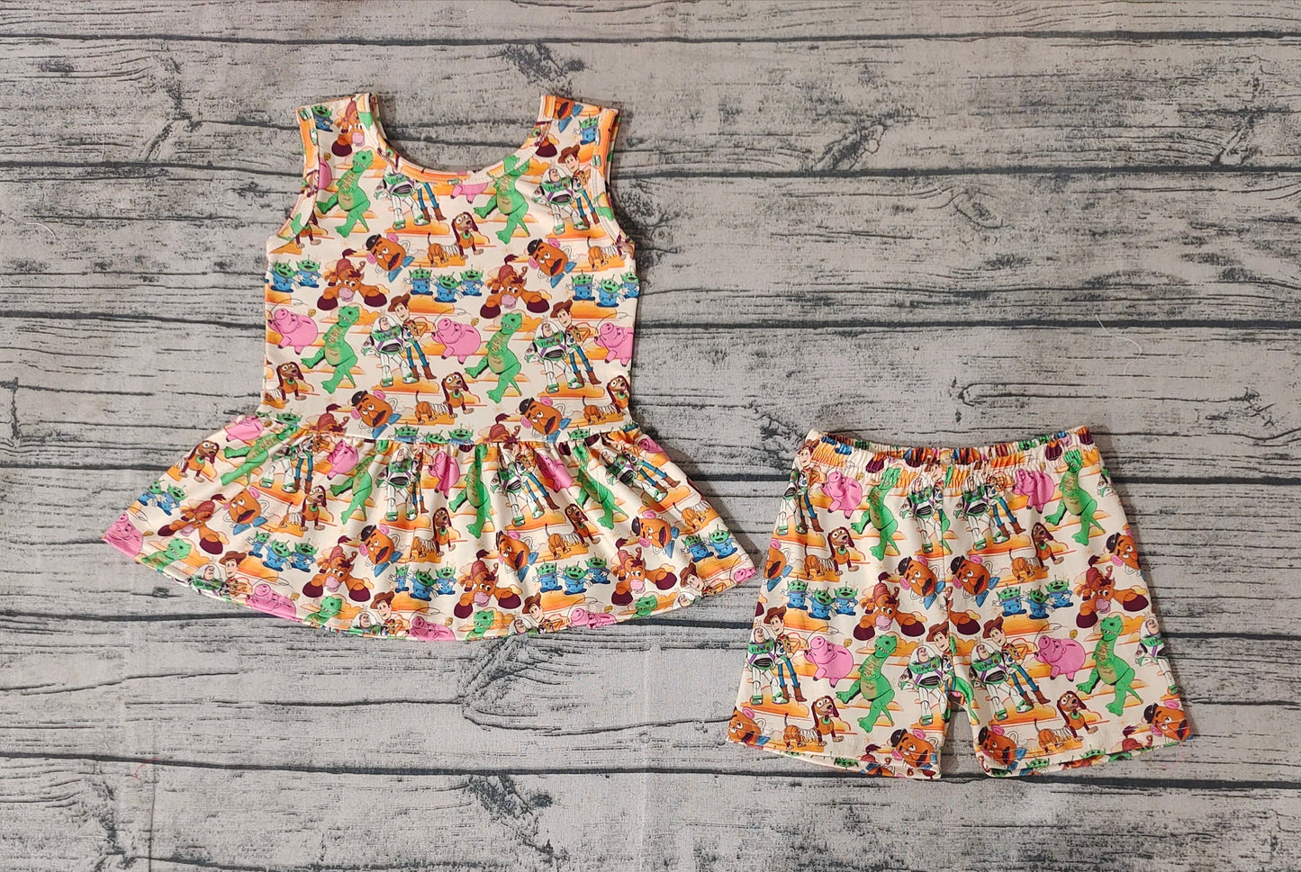 Summer Baby Girls Cartoon Toys Shorts Set