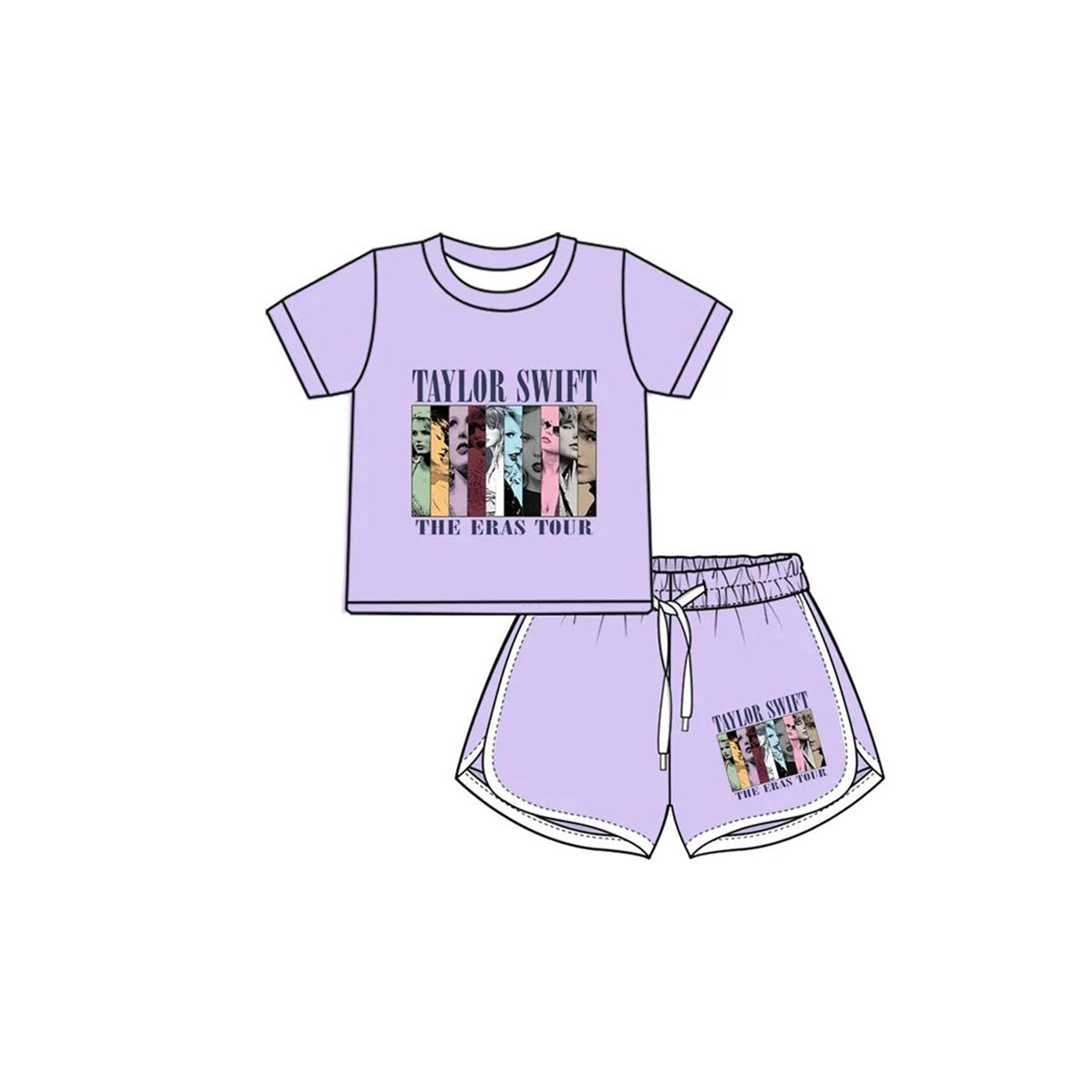 Baby Girls Lavender Short Sleeves Singer Top Shorts Set Preorder