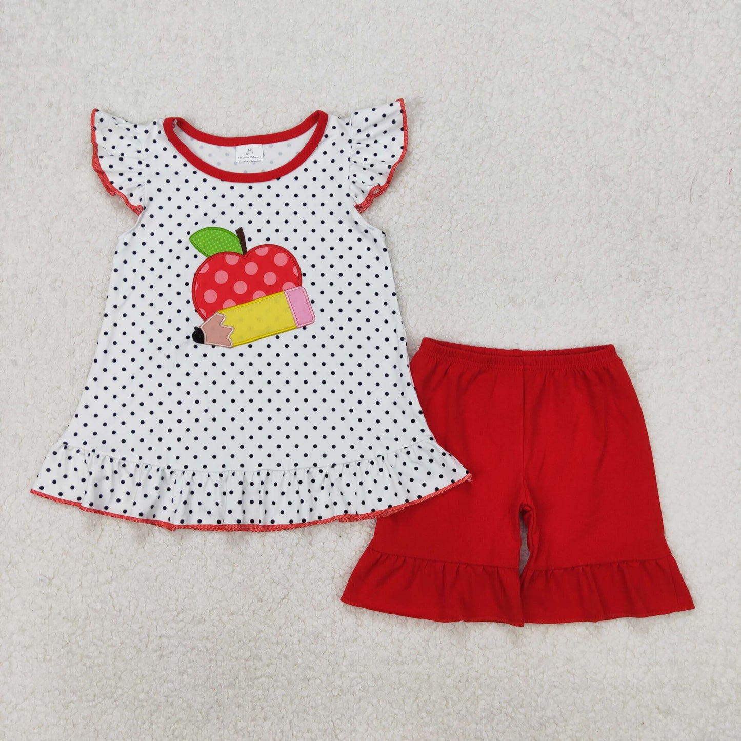Baby Girls Pencil Apple Back To School Outfit and Dress