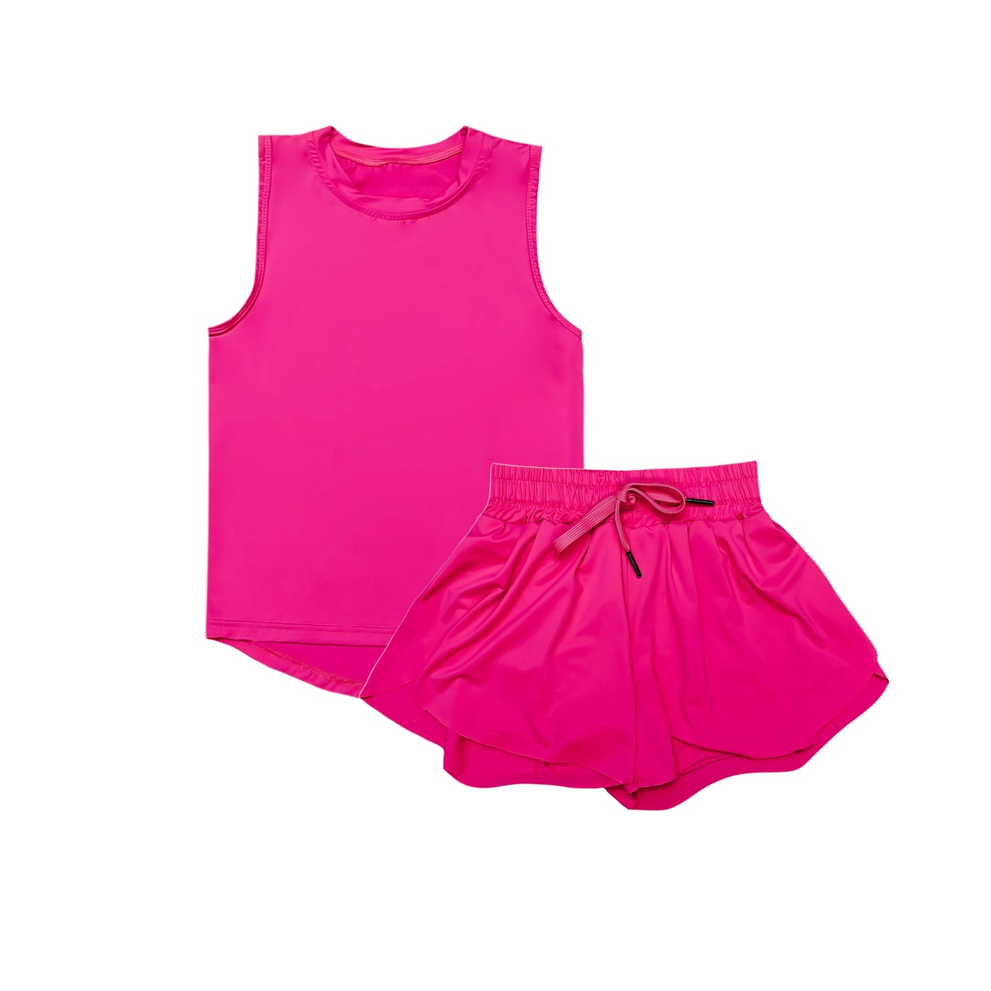 Baby Girls Hot Pink Sleeveless Top Skorts Sets Preorder