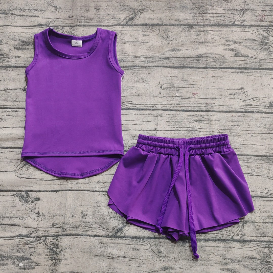 Baby Girls Purple Sleeveless Top Skorts Sets Preorder