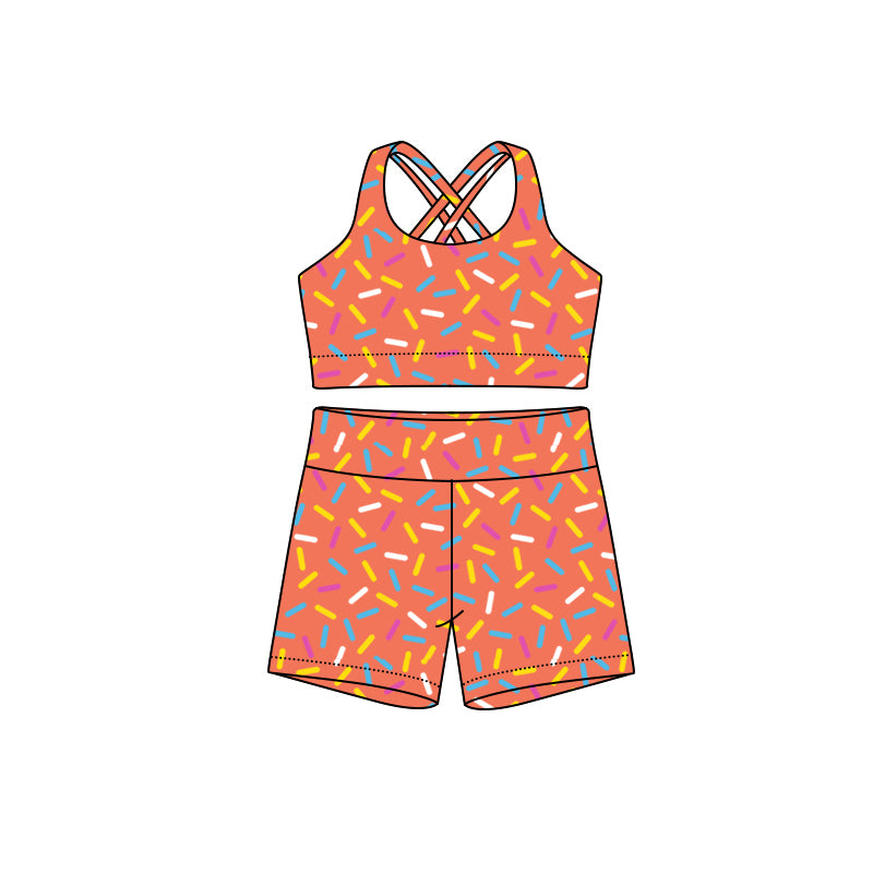 GSSO2697 Adult Women Sprinkles Orange Sport Set Preorder