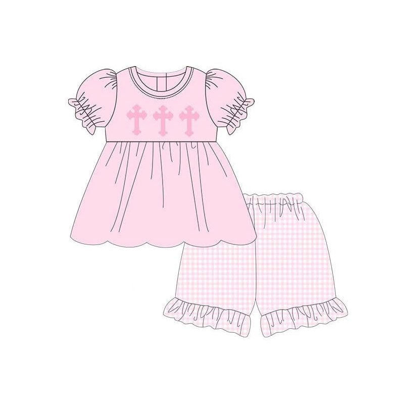 GSSO2916 Baby girls Easter Cross Pink Outfit Preorder