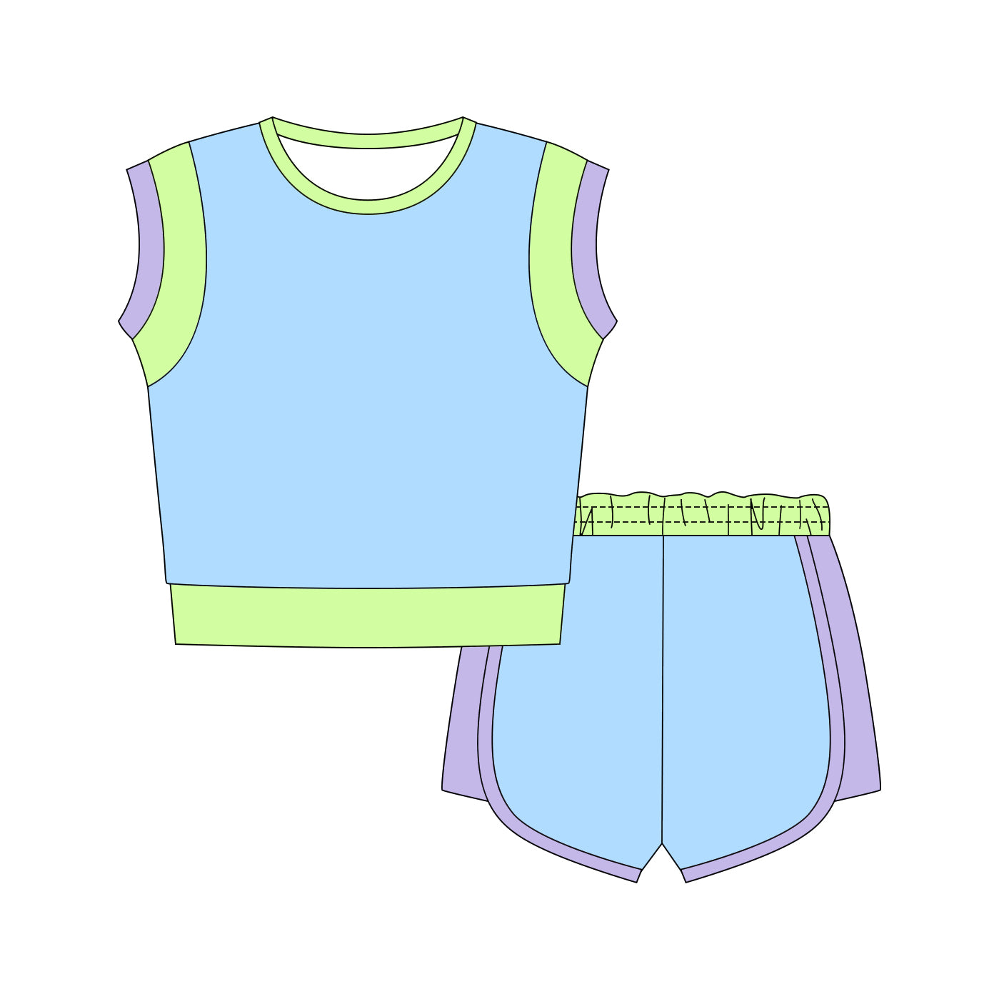 GSSO3308 Baby Girls Blue Shorts Set Preorder