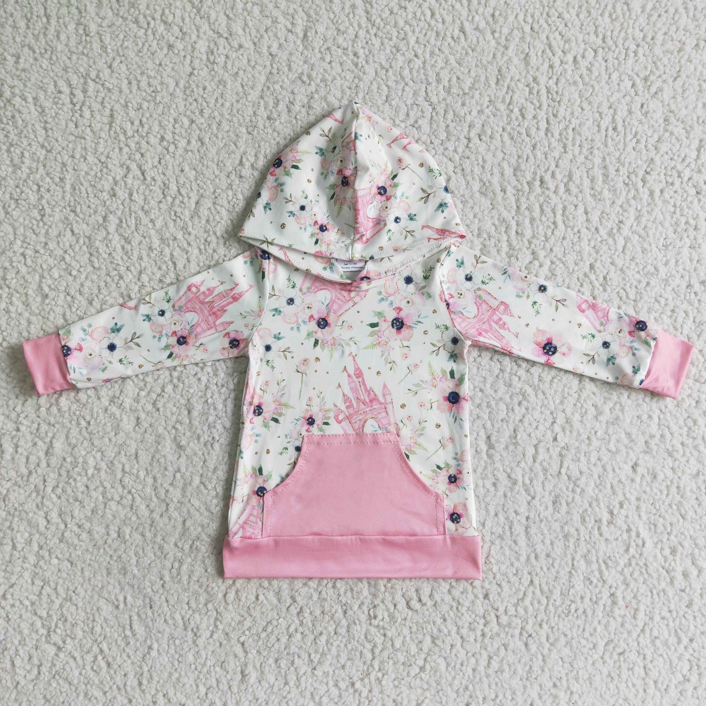 GT0011 Baby Girls castle hooded top on sale