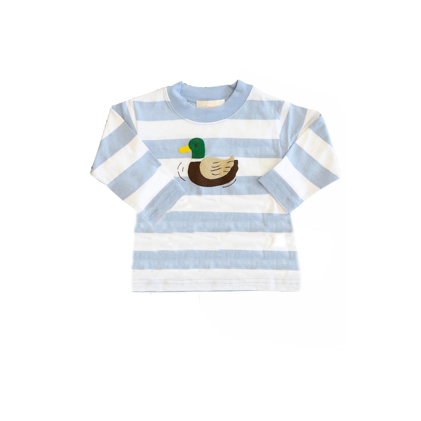 Kids Boys Cute Mallard Blue Striped Long Sleeve T-shirt Top Pre-order