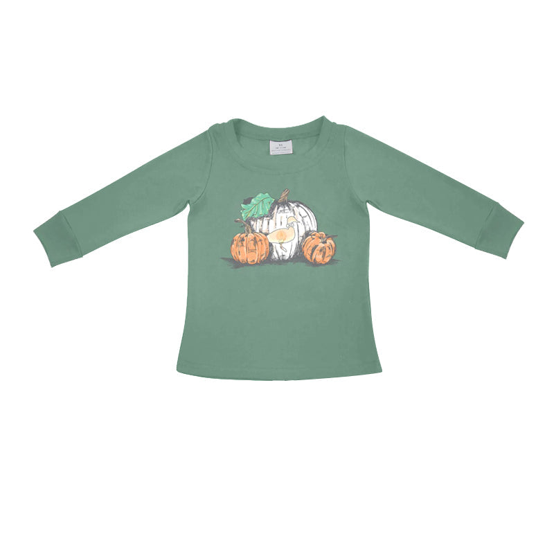Kids Boys Pumpkin Green Long Sleeve Red T-shirt Top Pre-order