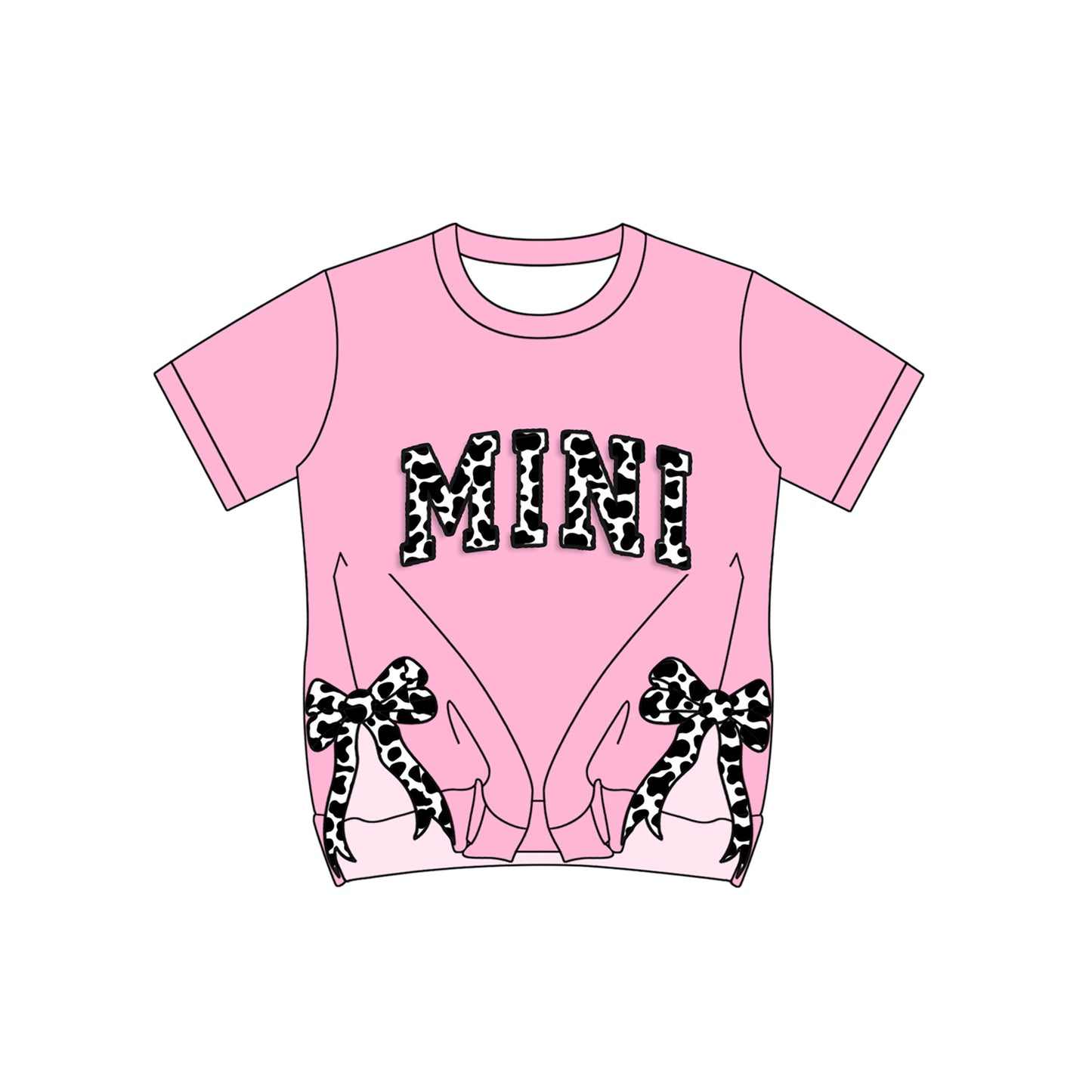 Baby Girls Pink Short Sleeves MINI Bows Shirts Top Preorder