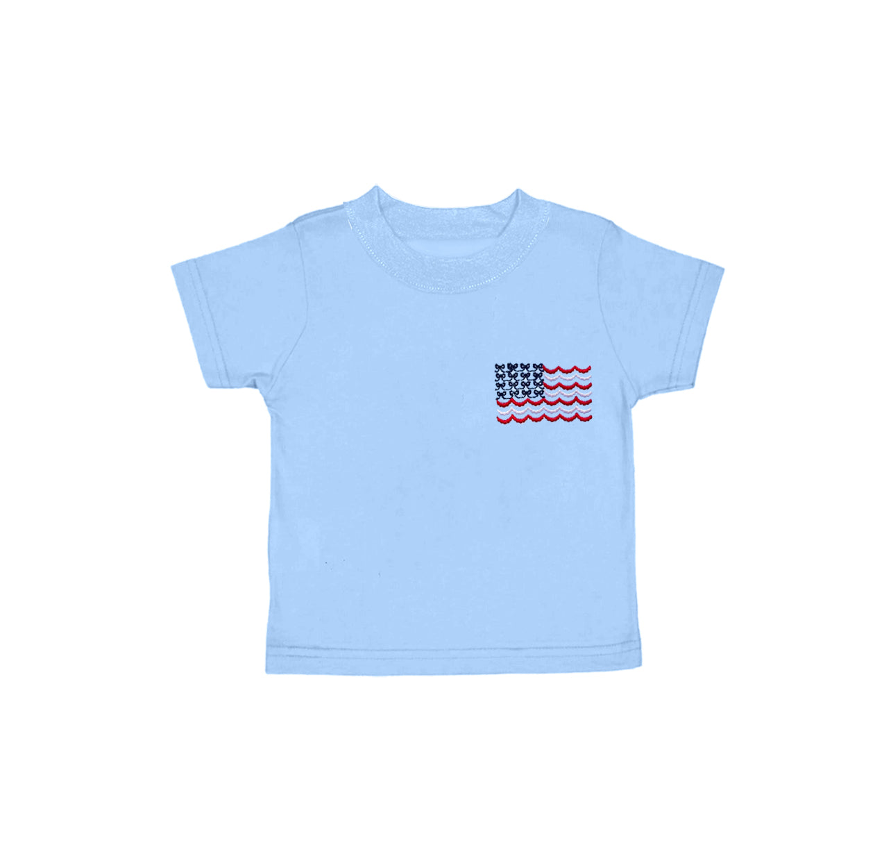 GT1016 Baby Boys July 4th Flag Blue Short Sleeve T-shirt Top Preorder