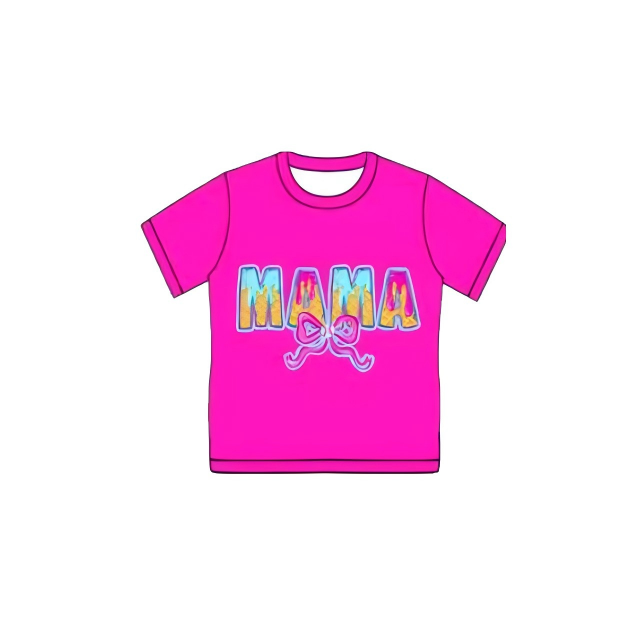 GT1311 Adult Size Mama Hot Pink Ice Cream Blue Short Sleeve T-shirt Top Preorder
