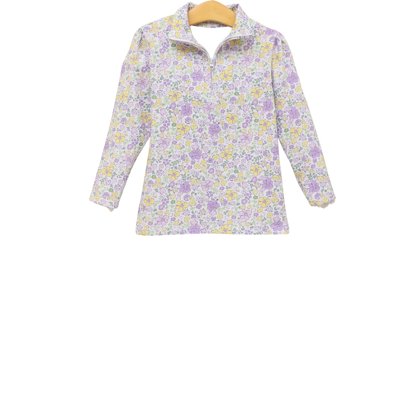 GT1556 Baby Girls Violet Floral Long Sleeve Active Pullover Top Preorder