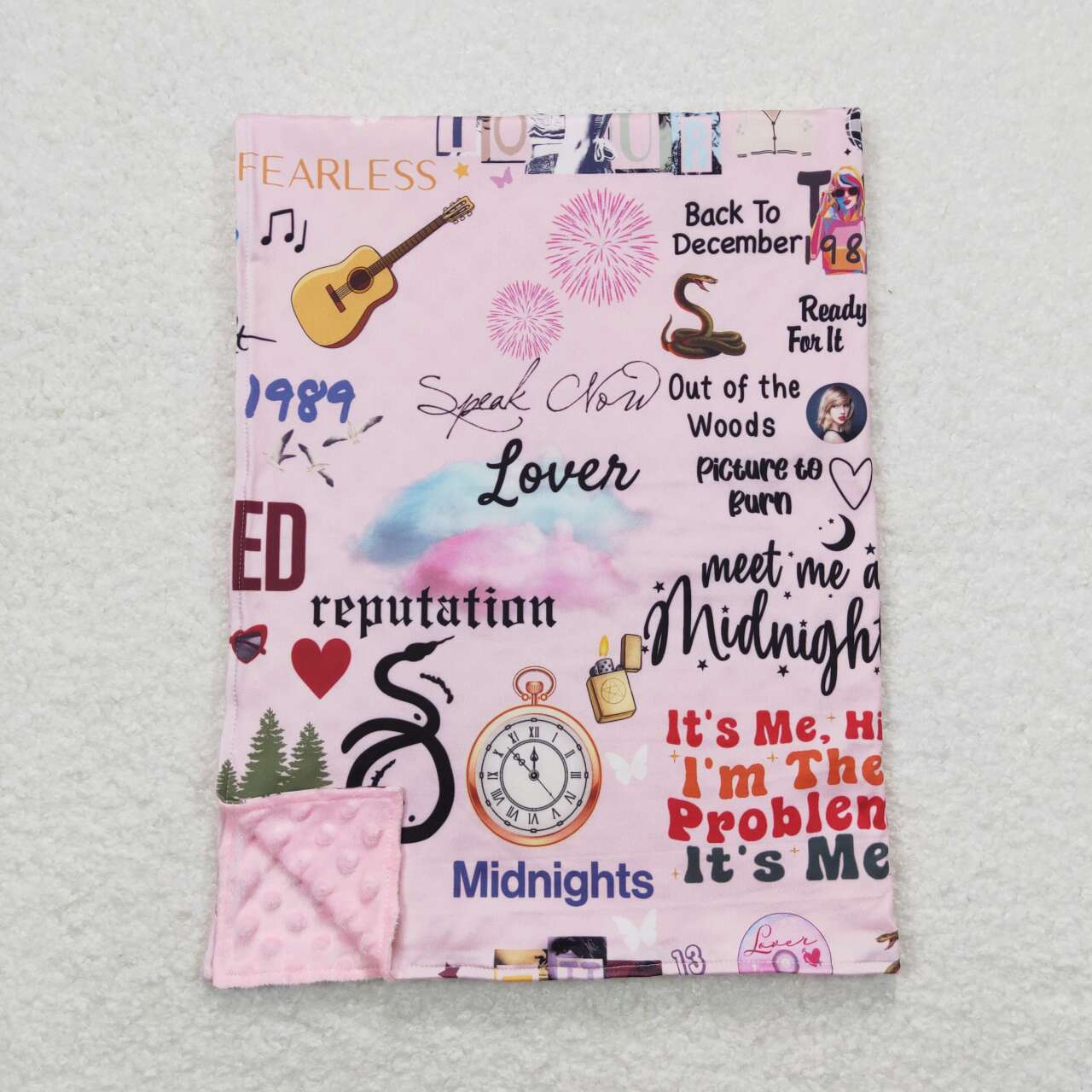 BL0124 Baby Girls Swiftie Singer Fans Pink Color Blanket