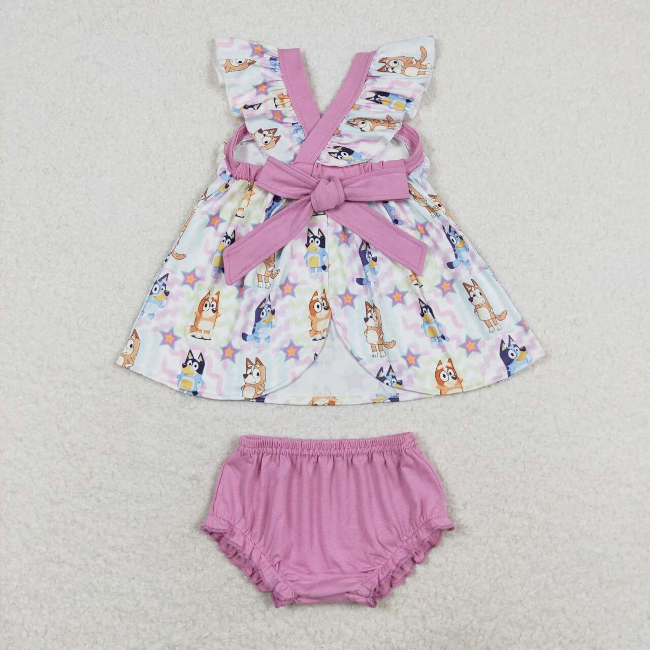 Newborn Baby Girls Cartoon Dog Bummie Set