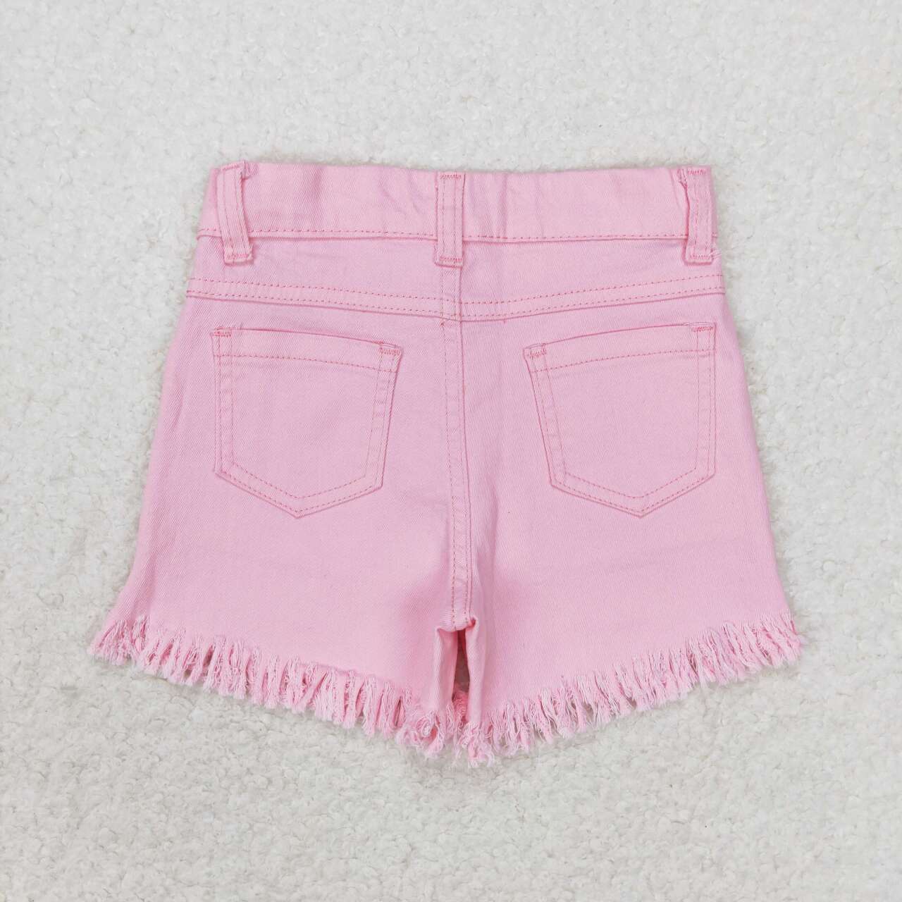 SS0230 Kids Girls Pink Sequin Denim Shorts