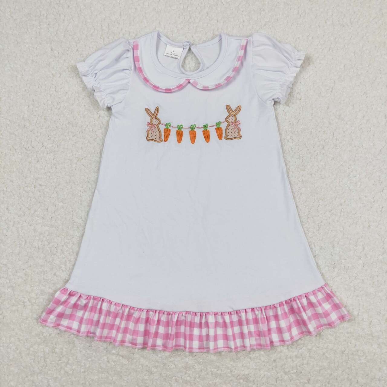 Easter Baby Girls Bunny Carrot Shorts Sleeve Dress