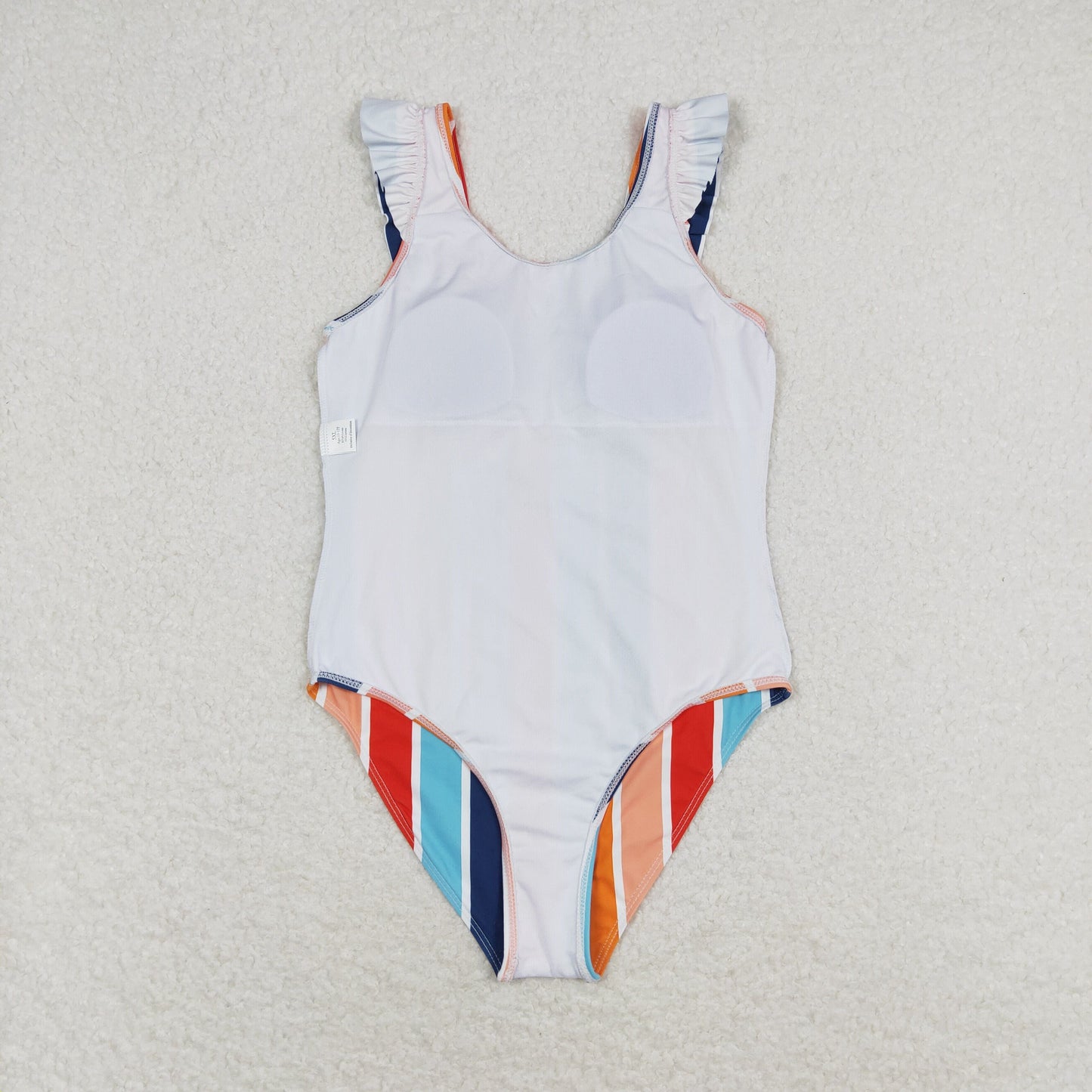 S0341 Baby Girls Blue Red Pink Striped Print SwimSuit