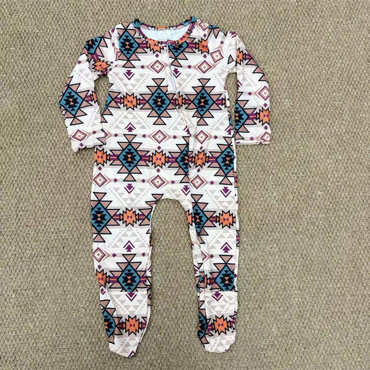 Baby Boys Sibling Western Aztec Zipper Footie Romper/Shirts Top