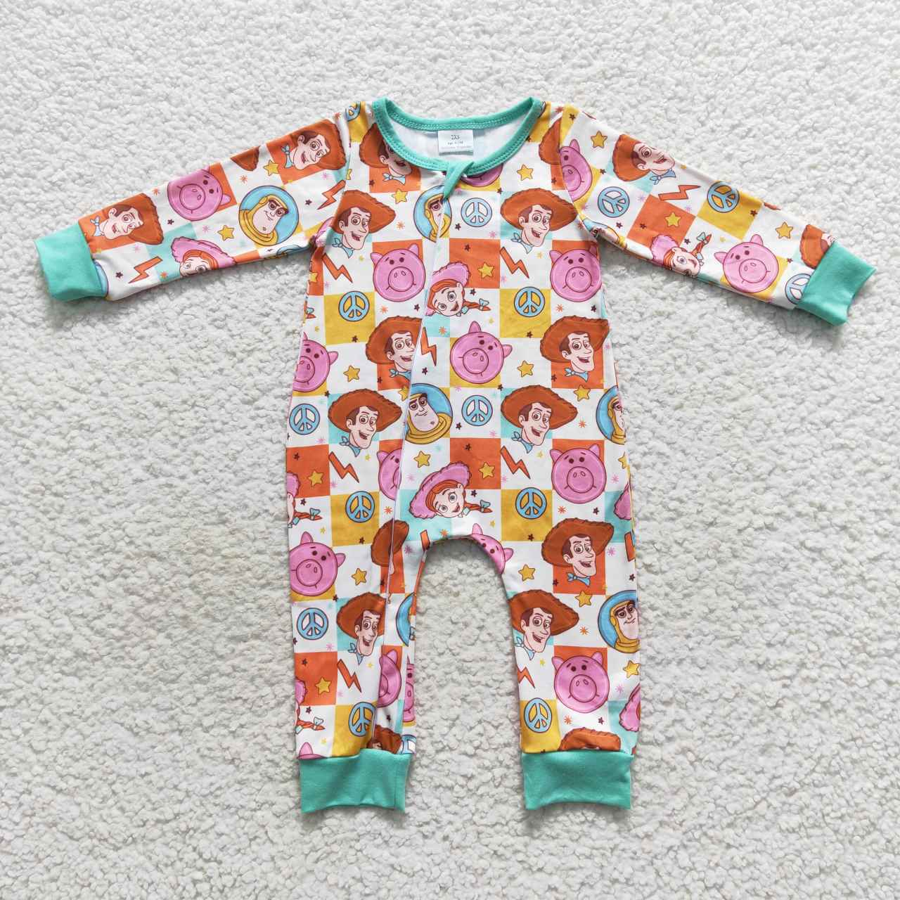 Baby Sibling Design Cartoon Toy Pajama Set Romper Sleeping Wear