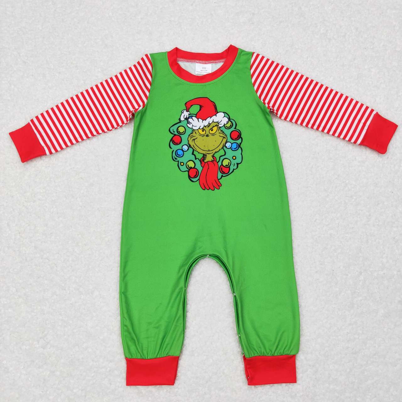 Baby Sibling Christmas Green Face Outfit and Romper