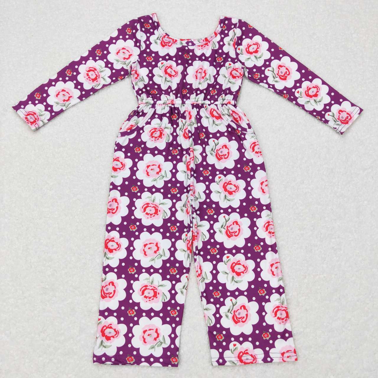 Kids Girls Sister Flower Vintage Outfit +Jumpsuit