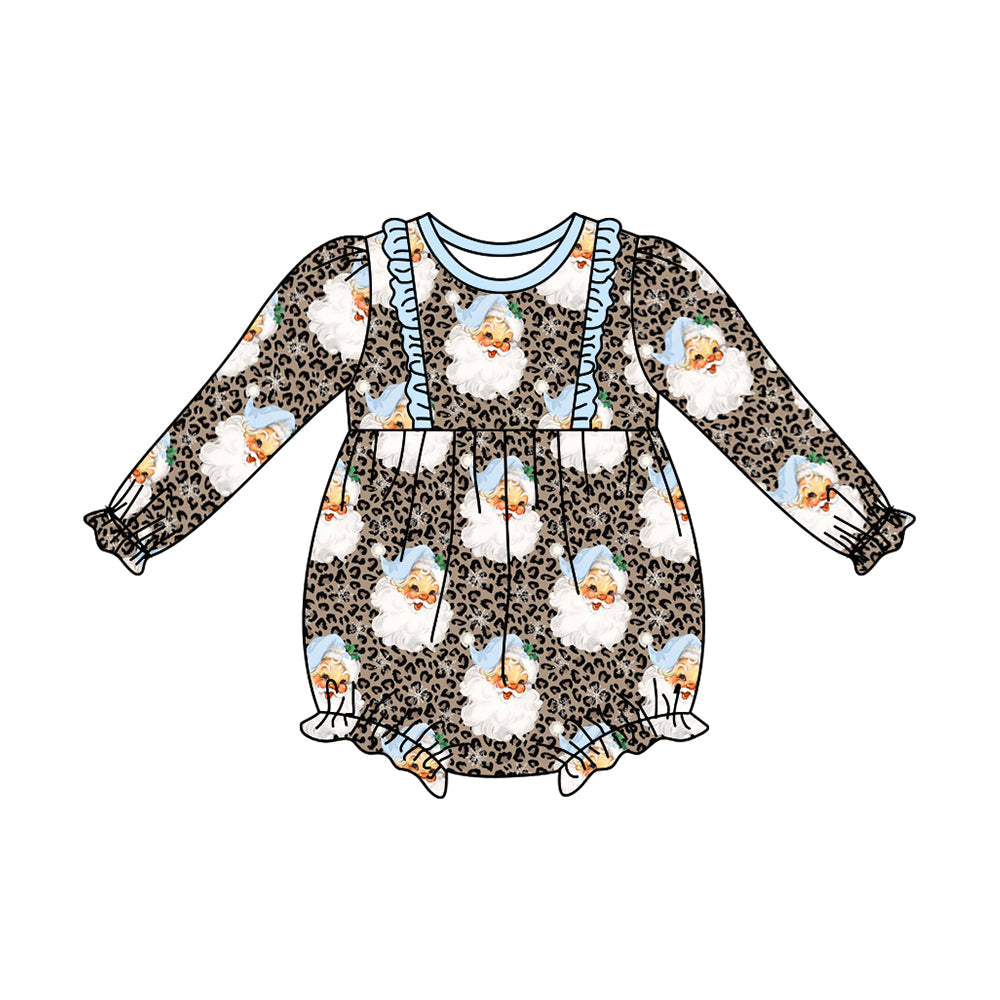 Kids Boys Christmas Santa Leopard Bubble romper Pre-order