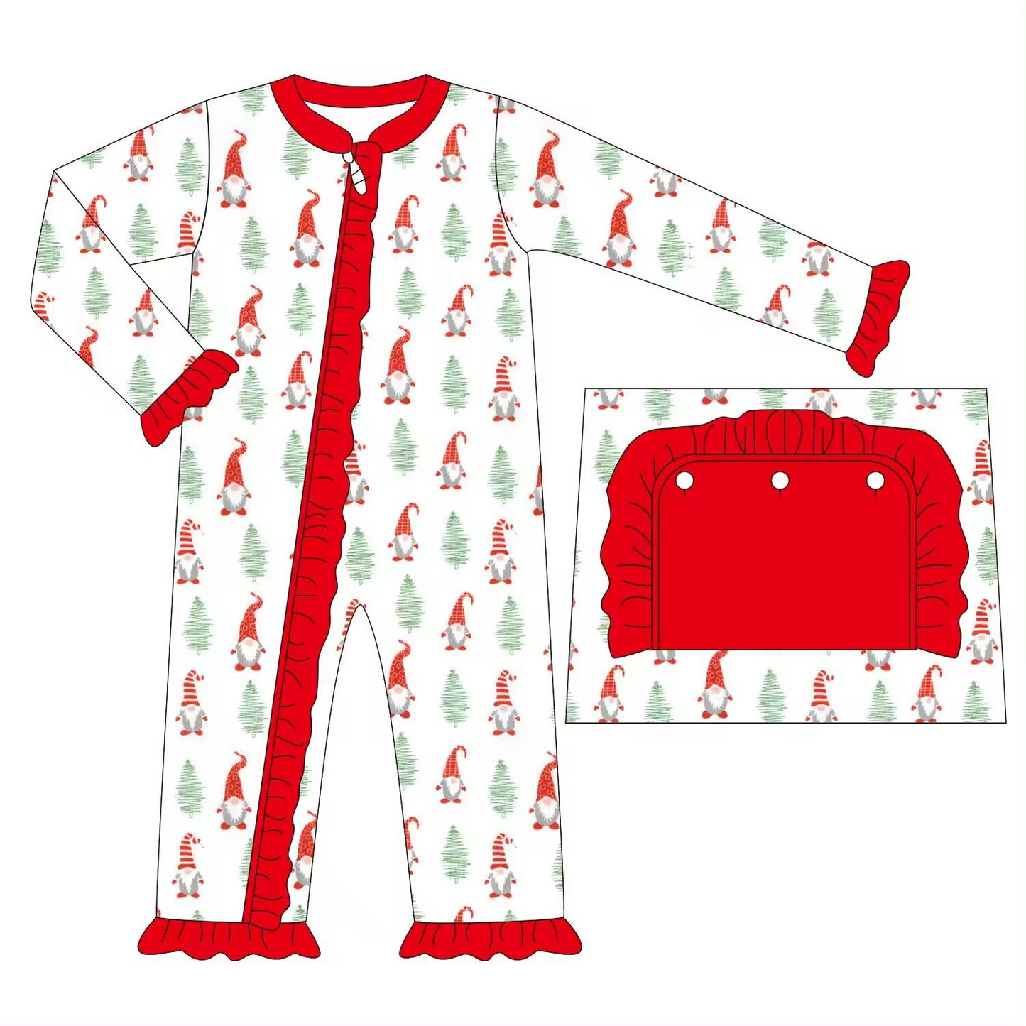 LR1364 Baby Girls Christmas Dwarf Long Sleeve Romper Preorder